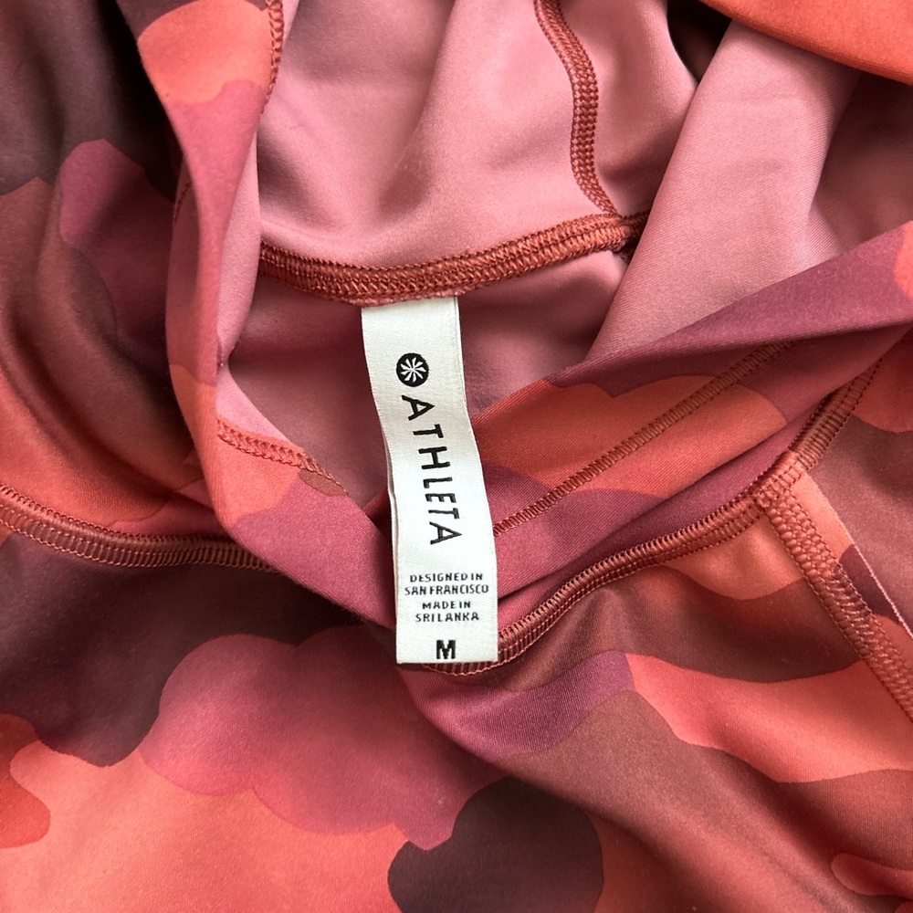 Athleta Pink and Red Patterned Top